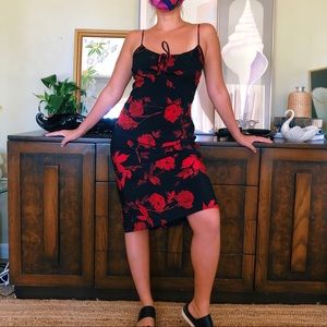 90s Y2K VINTAGE ROSE DRESS